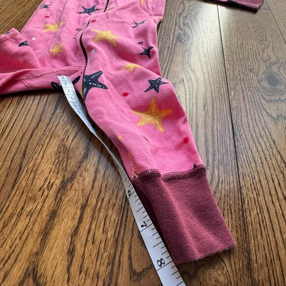 Hanna Andersson Baby Zip Sleeper In Organic Cotton Pink with Stars 6-9 Months - Picture 4 of 6